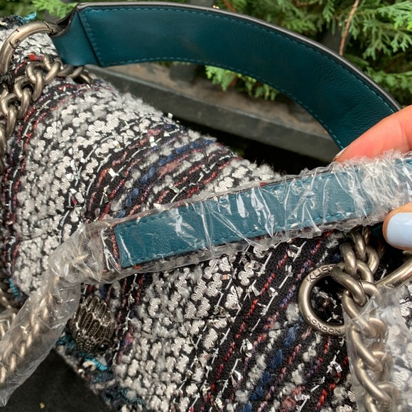 Authentic KURT GEIGER LONDON TWEED/leather Crosby - Picture 10 of 16